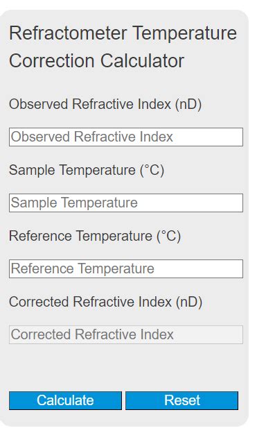 how to calculate brix without refractometer|refractometer temperature correction calculator.